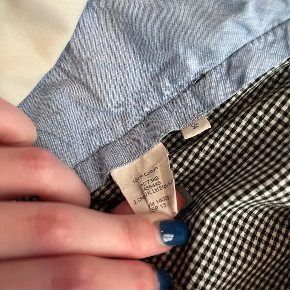 J. Crew Men’s Checkered Navy & White Shorts Size 34